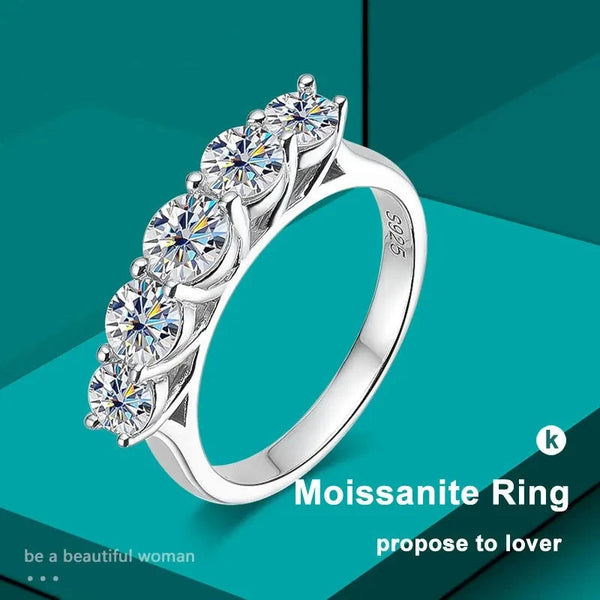 925 Sterling Sliver Moissanite Ring