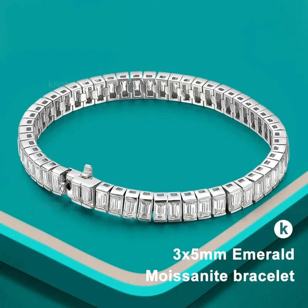 Emerald Moissanite Tennis Bracelet