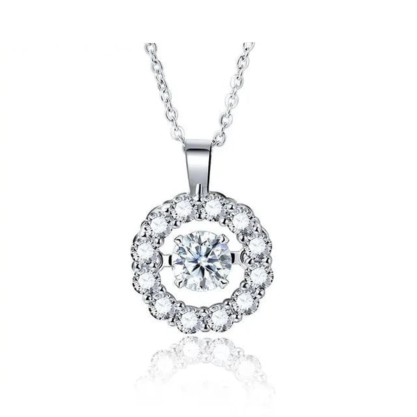 Moissanite Round Pendant Necklaces