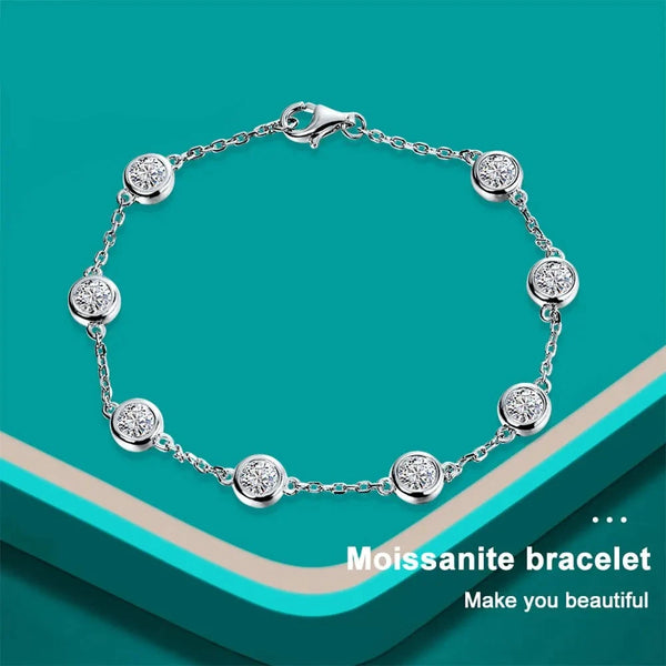 Moissanite Tennis Bracelet 4mm 2.4ct Lab Diamond Fine Jewelry