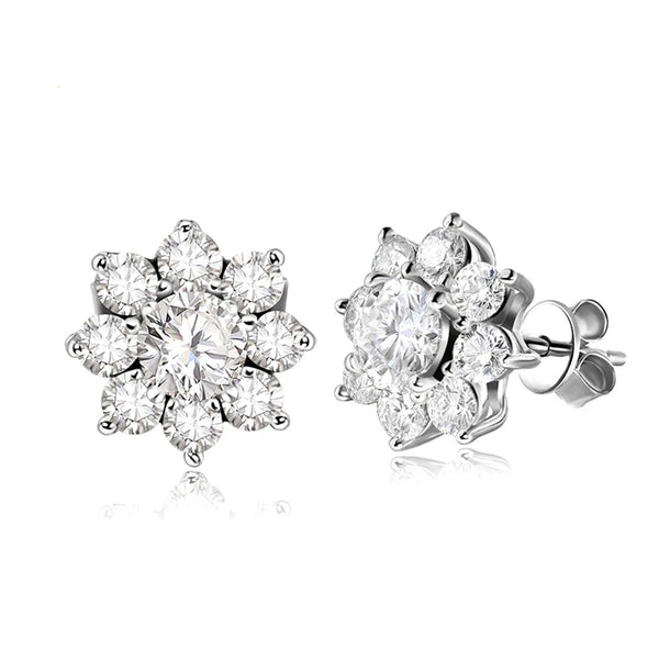 Moissnaite Diamond Earring with white gold Stud