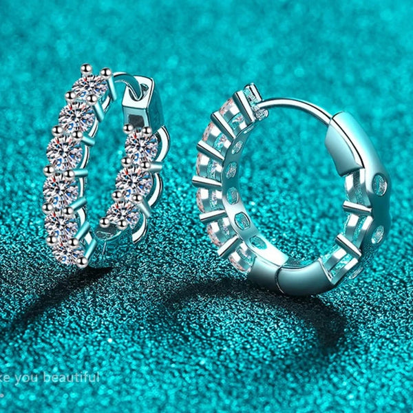 Moissanite Hoop Earring