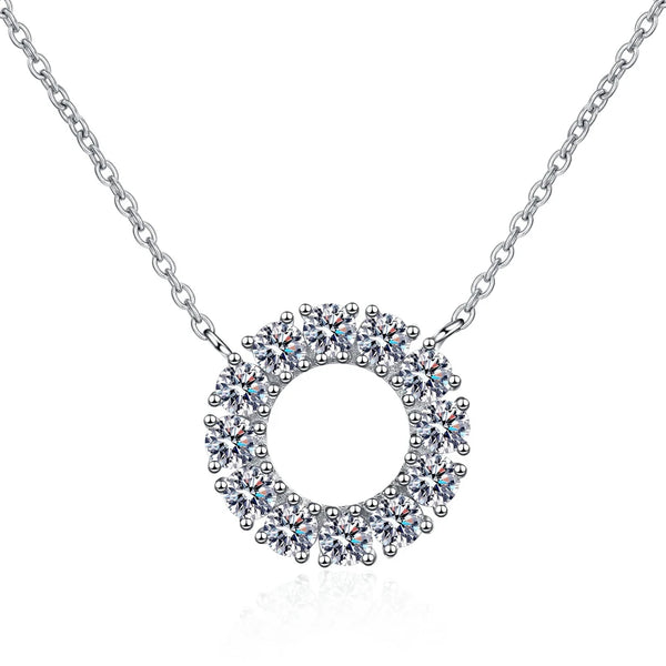 Moissanite Round Pendant Necklace
