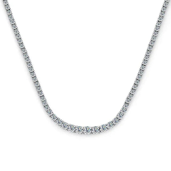 18k White Gold Moissanite Tennis Necklace