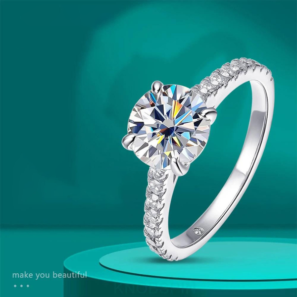 All Moissanite Ring s925 Sliver Plated