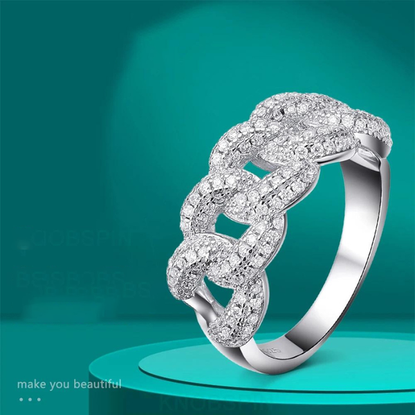 Moissanite Cuban Ring