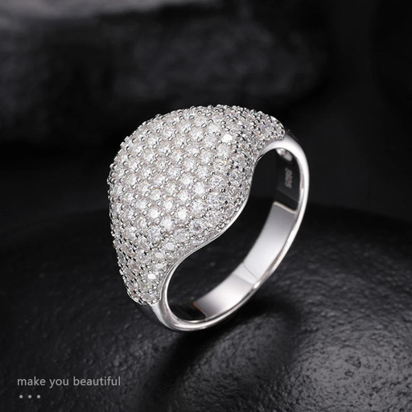 All Moissanite Ring 18k White Gold Fine Jewelry