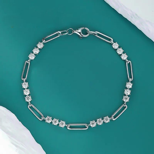 Round Moissanite Bracelet Summer Fashion Jewelry